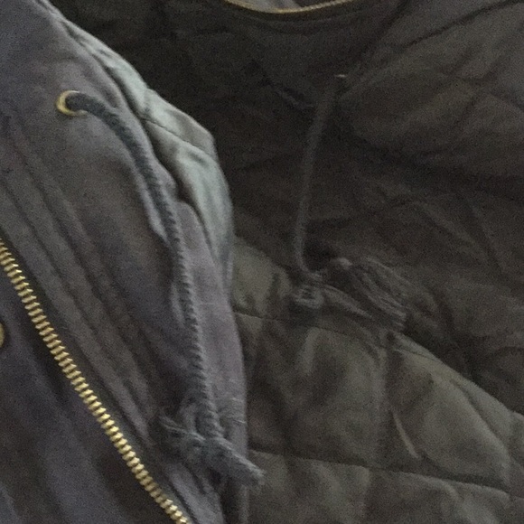 Lady Cotton Parka Jacket w/ Fur Lined Hood, Navy - Picture 7 of 7